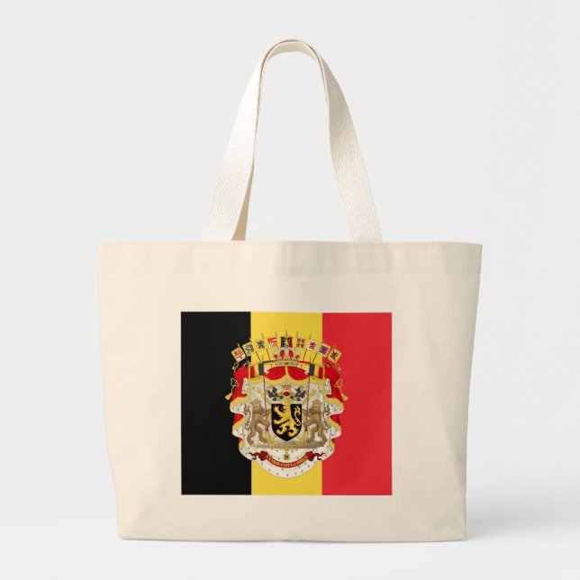 Belgien Flag & COA Jumbo Stoffbeutel (Vorne)