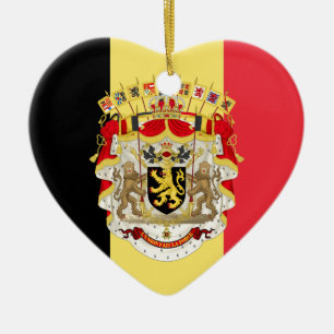 Belgien Flag & COA Keramik Ornament