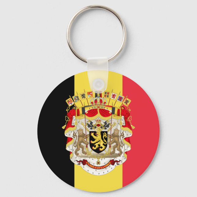 Belgien Flag & COA Schlüsselanhänger (Vorderseite)