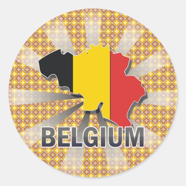 Belgien Flag Map 2.0 Runder Aufkleber (Vorderseite)