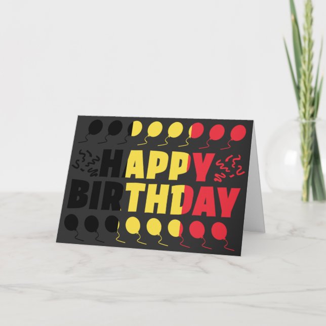 Belgien Flag Patriotic Birthday Karte (Vorderseite)