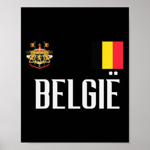 Belgien-Flagge Belgie Fußbll Fußball-Fan Männer Fr Poster