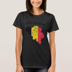 Belgien-Flagge, Belgien-Umriss, Belgien-Reise, Bel T-Shirt