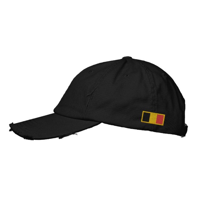 Belgien-Flagge Bestickte Kappe (Links)