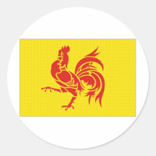Belgien - Flagge der Region Wallonien Runder Aufkleber