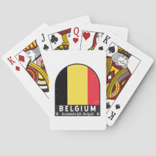 Belgien-Flagge-Emblem abgenutzt Vintage Spielkarten