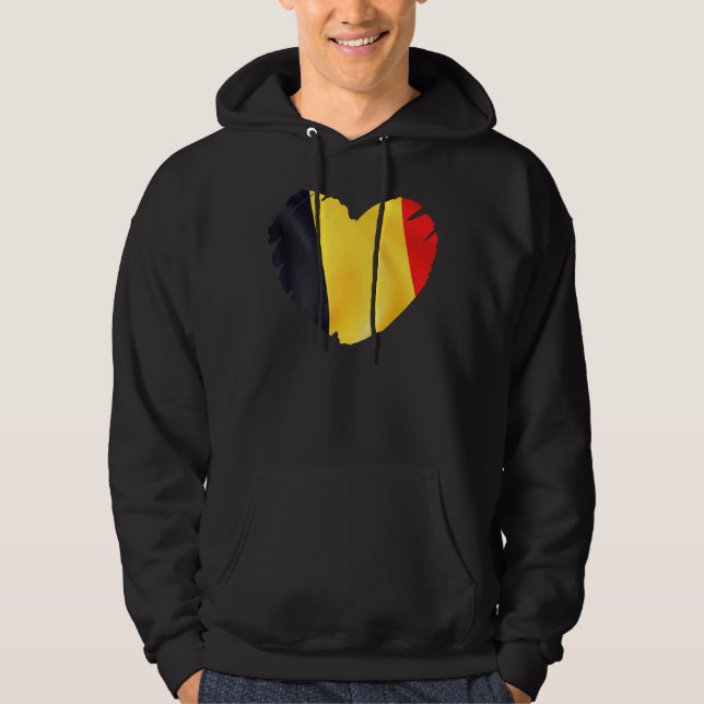 Belgien - Flagge für Herzform Belgien Hoodie (Vorderseite)