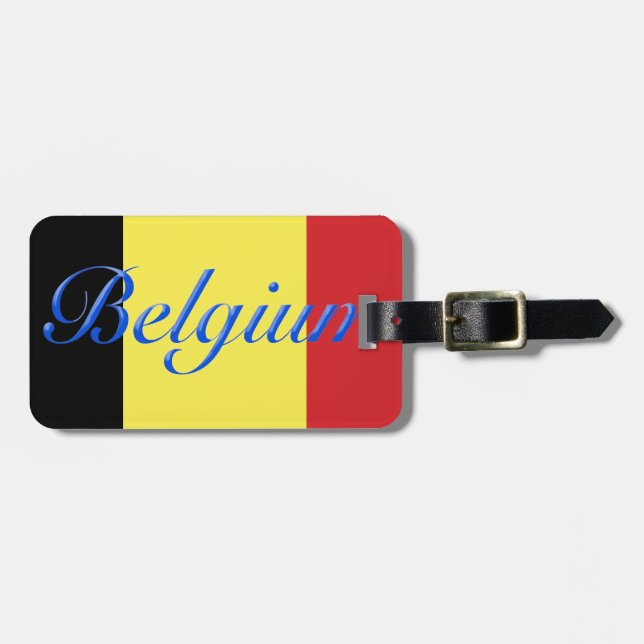 Belgien-Flagge Gepäckanhänger (Vorderseite horizontal)