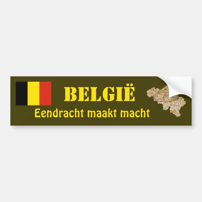 Belgien-Flagge + Karten-Autoaufkleber Autoaufkleber (Vorne)
