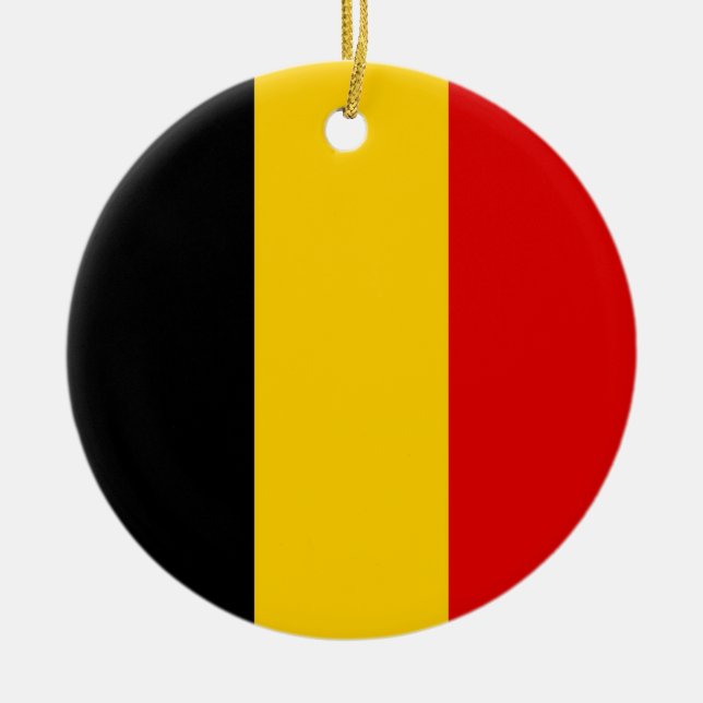 Belgien-Flagge Keramik Ornament (Vorne)