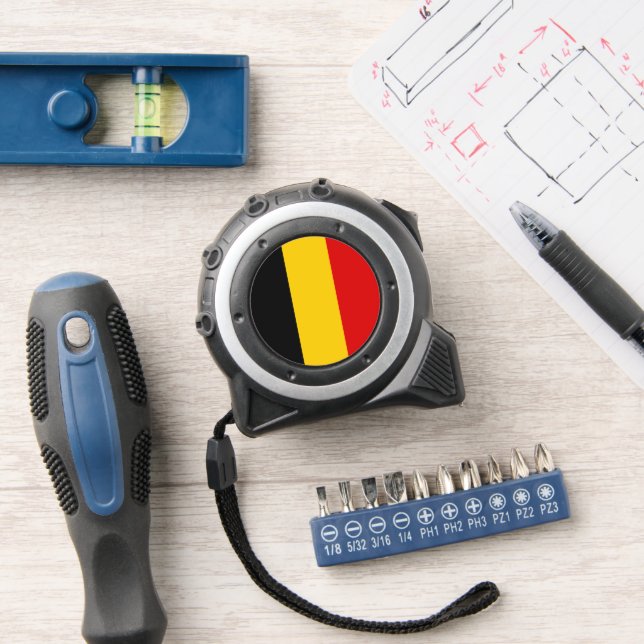Belgien-Flagge Maßband (Werkstatt)