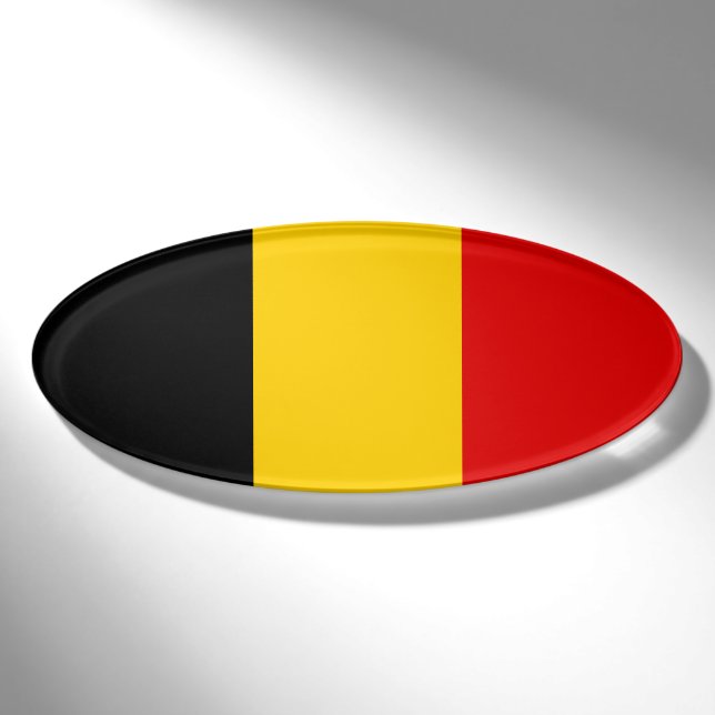Belgien-Flagge Namenschild (Vorderseite)