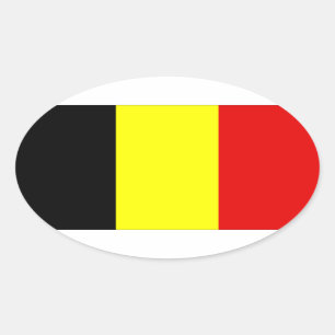 Belgien-Flagge Ovaler Aufkleber