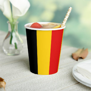 Belgien-Flagge Pappbecher