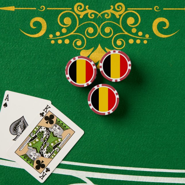 Belgien-Flagge Pokerchips (Pokertisch (Stapel))