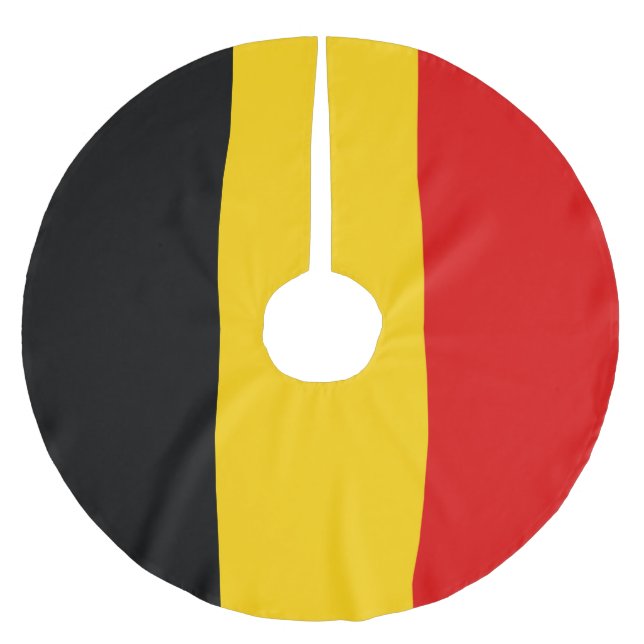 Belgien-Flagge Polyester Weihnachtsbaumdecke (Vorderseite)