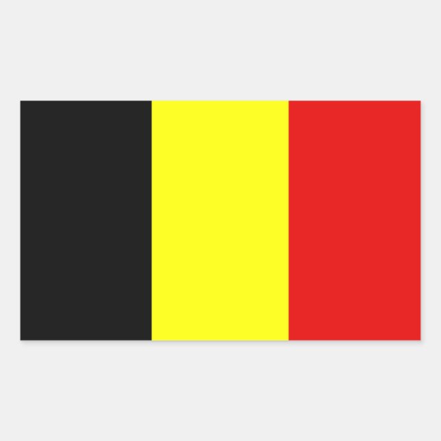 Belgien-Flagge Rechteckiger Aufkleber (Vorderseite)