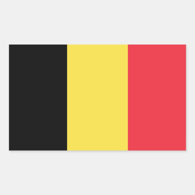 Belgien-Flagge Rechteckiger Aufkleber (Vorderseite)