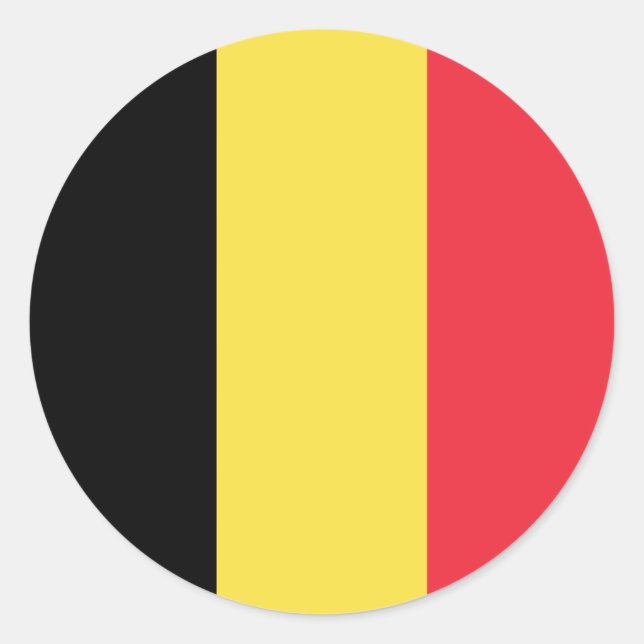 Belgien-Flagge Runder Aufkleber (Vorderseite)