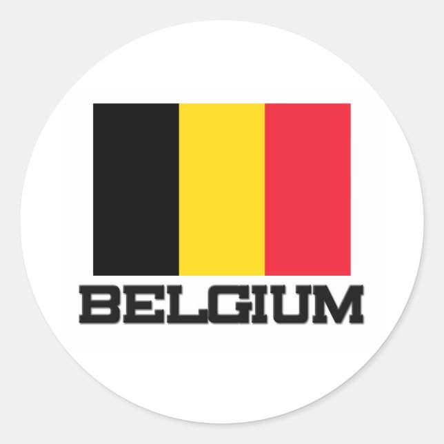 Belgien-Flagge Runder Aufkleber (Vorderseite)