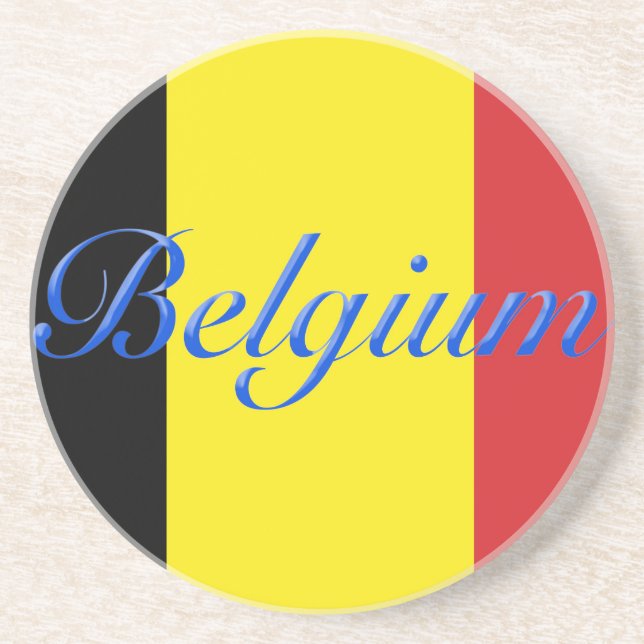 Belgien-Flagge Sandstein Untersetzer (Vorne)
