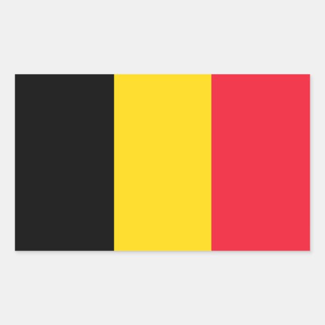 Belgien Flaggeneckkleber Rechteckiger Aufkleber (Vorderseite)