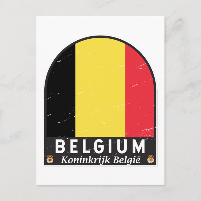 Belgien FlaggenEmblem gestört Vintag Postkarte (Vorderseite)