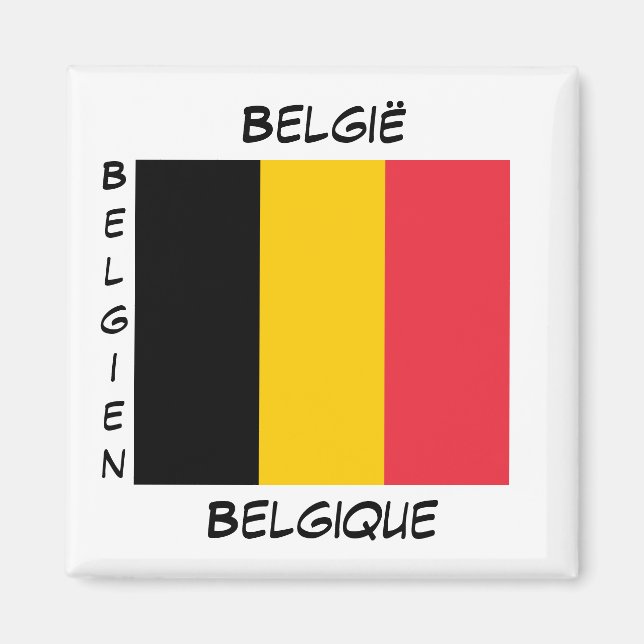 Belgien Flaggenplatz Magnet (Vorne)