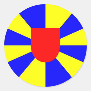 Belgien-Flaggenstaat West-Flandern Runder Aufkleber