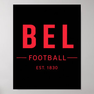 Belgien Footll Est. 1830 Heritage Fußball Fan T-Sh Poster