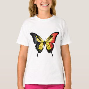 Belgien Frack-Schmetterlingsflaggenaufkleber T-Shirt