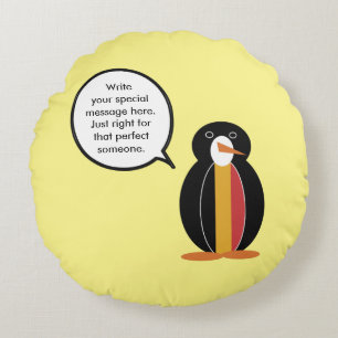 Belgien - Frau Penguin Personalisiert Rundes Kissen