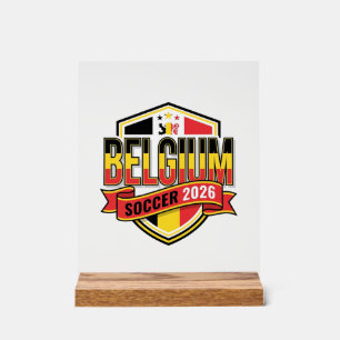 Belgien Fußball 2026 Fußball Fett Land Typografie Acrylschild