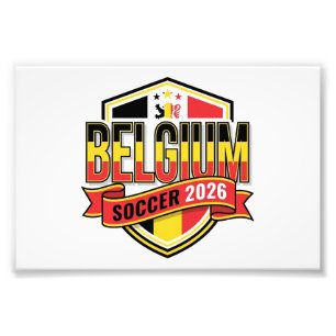 Belgien Fußball 2026 Fußball Fett Land Typografie Fotodruck