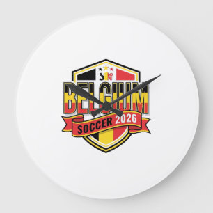 Belgien Fußball 2026 Fußball Fett Land Typografie Große Wanduhr