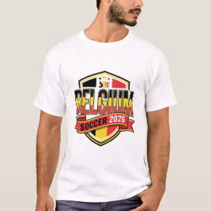 Belgien Fußball 2026 Fußball Fett Land Typografie T-Shirt