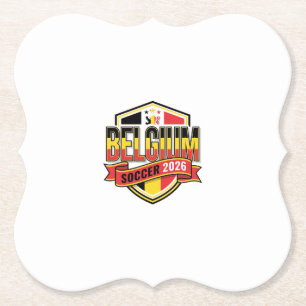 Belgien Fußball 2026 Fußball Fett Land Typografie Untersetzer
