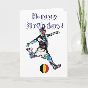 Belgien Fußball-Geburtskarte Karte