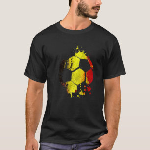 Belgien Fußball Graphic Belgium Flag Football Spor T-Shirt