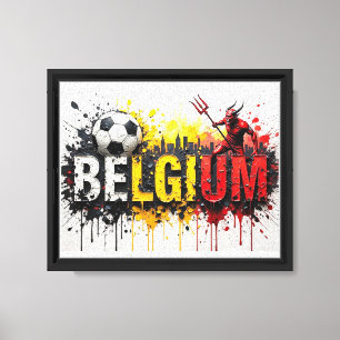Belgien Fußball Stadtlandschaft im Stil eines Ölge Leinwanddruck