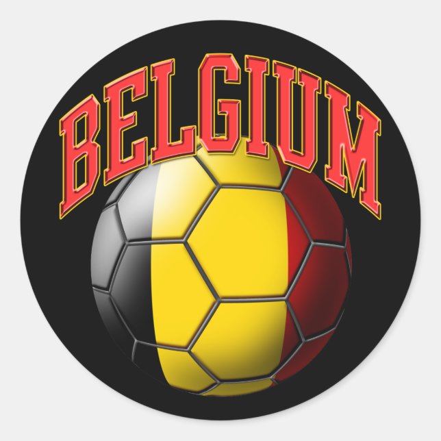 Belgien Fußball-Sticker Runder Aufkleber (Vorderseite)