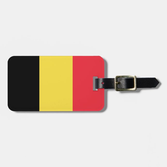 Belgien Gepäckmarke mit Ledergurt Gepäckanhänger (Vorderseite horizontal)