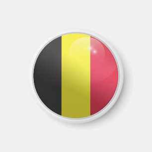 Belgien Glossy Circle Flag Magnet