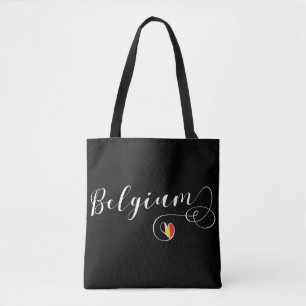 Belgien Herz-Lebensmitteltasche, belgische Flagge Tasche