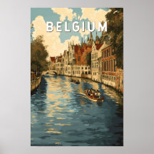 Belgien Illustration Reise Kunst Vintage