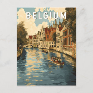 Belgien Illustration Reise Kunst Vintage Postkarte