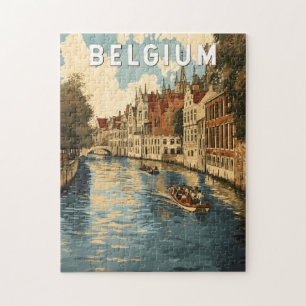 Belgien Illustration Travel Art Vintag