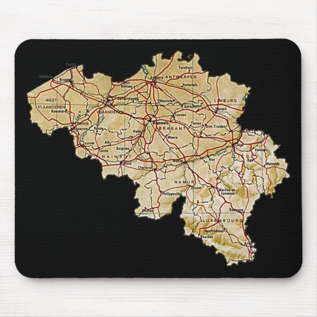 Belgien-Karte Mousepad (Vorne)
