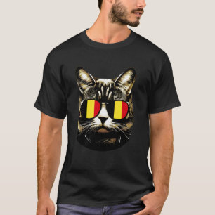 Belgien Katzenliebhaber Belgische Flagge Katze Pat T-Shirt