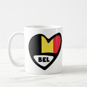 Belgien Ländercode Flag Herz BEL Kaffeetasse
